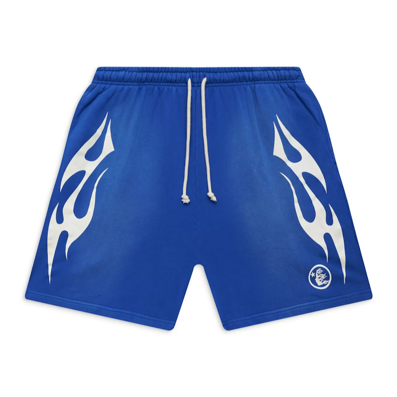 Hellstar Flame Shorts Blue