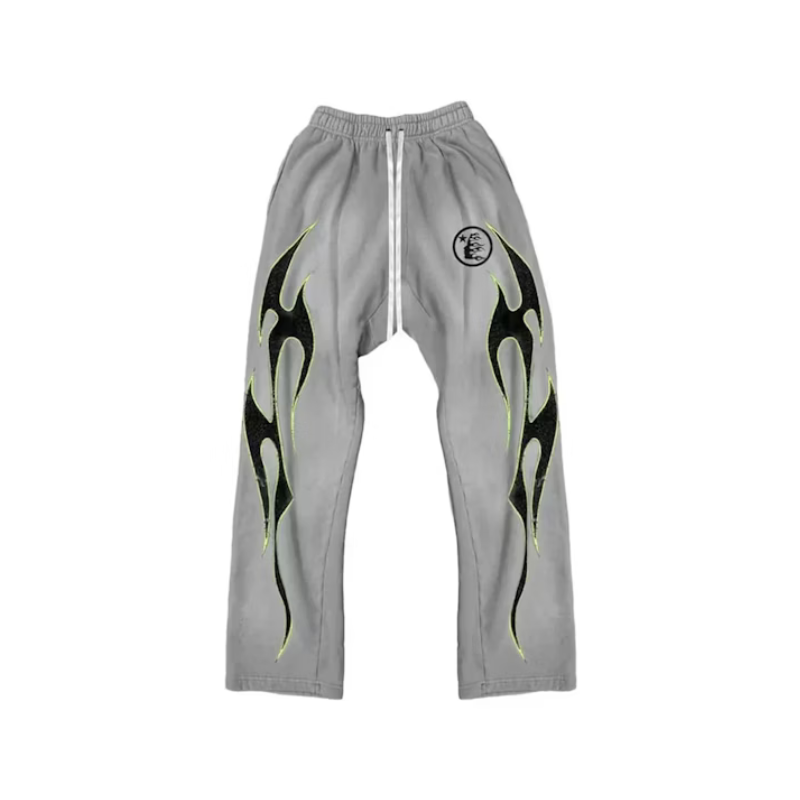 Hellstar Future Flames Sweatpants Grey