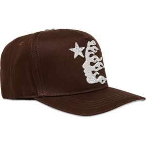 Hellstar OG Logo Snapback Hat With Rhinestones Brown 02